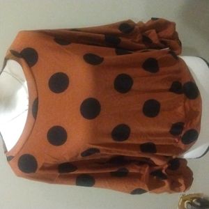 Brand new Bishop sleeve polka dots shirt